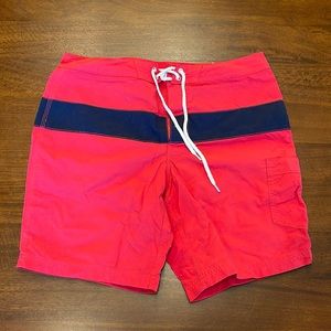 J Crew Red Men’s 32 Swim Trunks